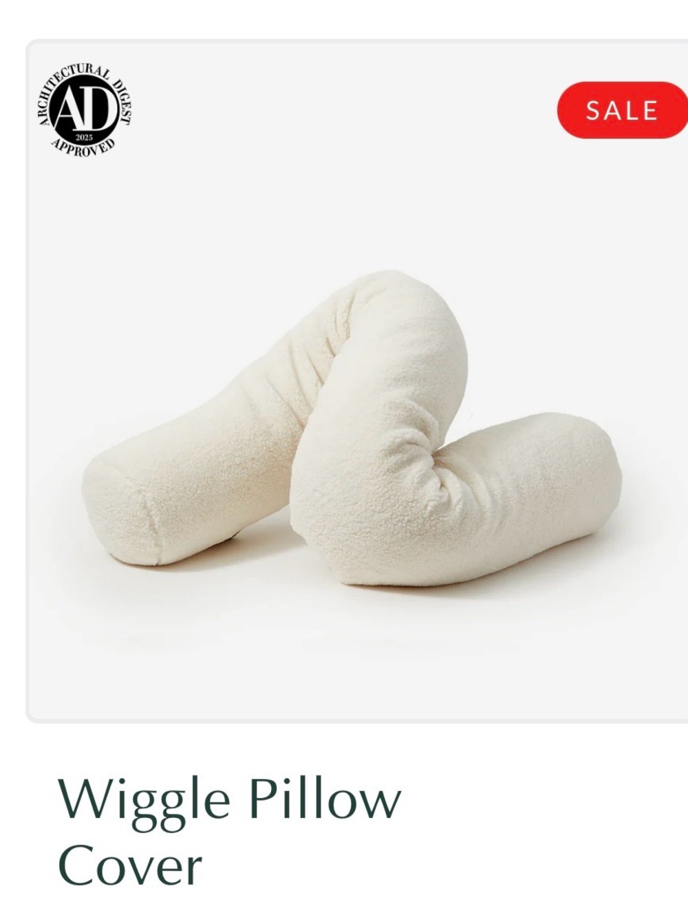 Wiggle Pillow Cover in Cream